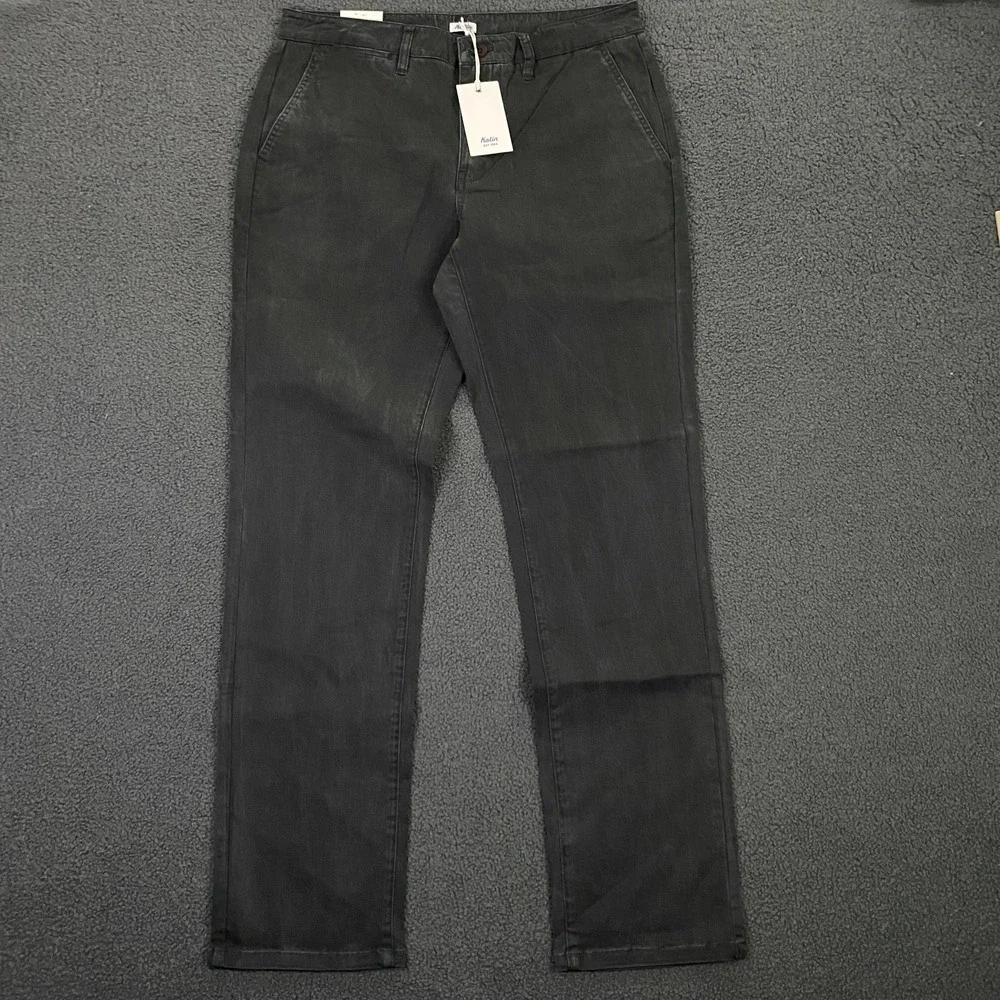 Katin Corey Pant Mens 32x32 Slim Straight Chino Cotton Stretch Black Wash Gray